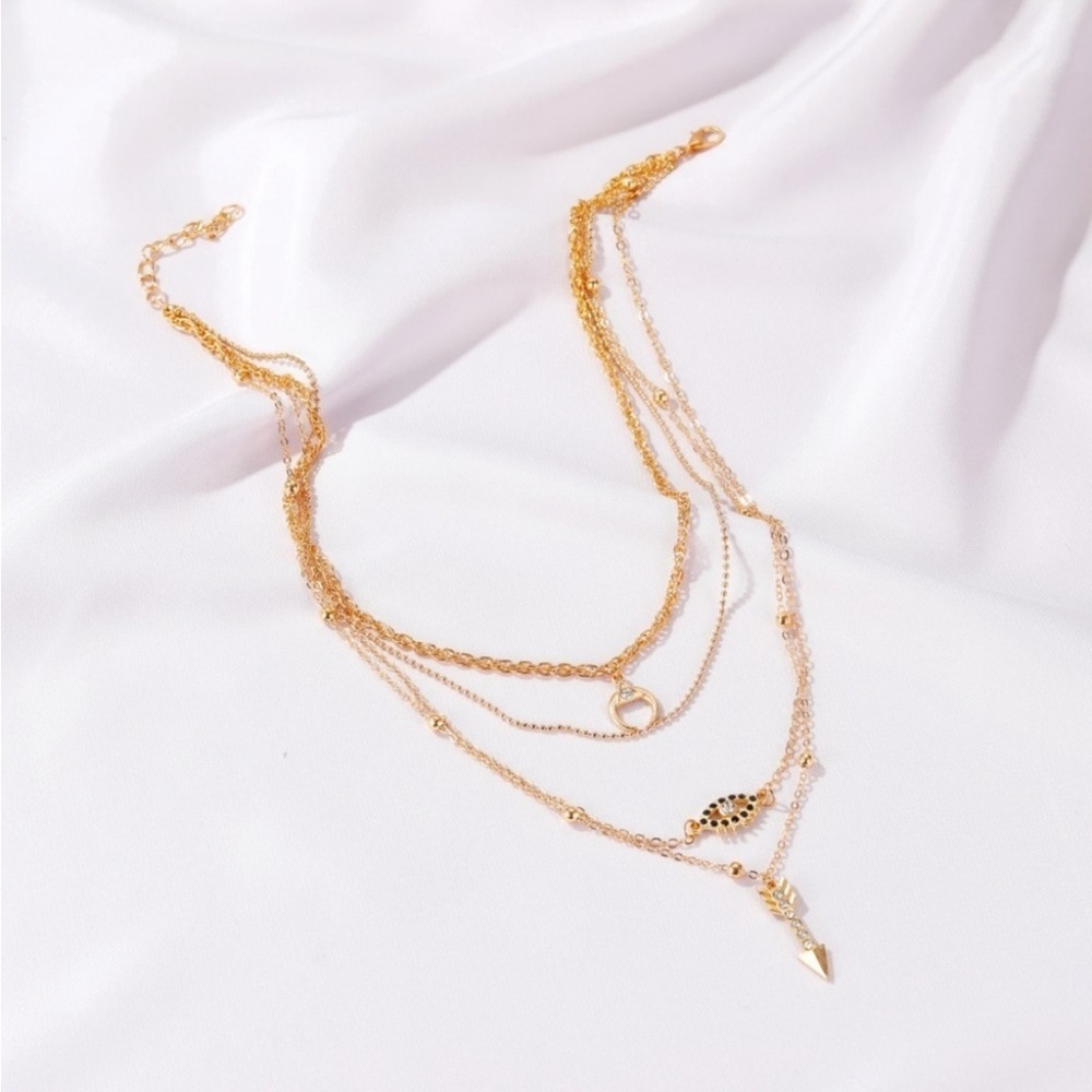 Multilayer Rhinestone Boho Necklace - Picture 2 of 2
